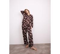 Rosie female Satin Floral Print Pyjama Set - 14 - Pink Mix, Ivory,Pink Mix