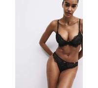 Rosie Forget Me Not Lace Wired Plunge Bra (A-E) Black