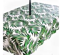 Rosie Lane PVC Wipe Clean Garden Tablecloth with Rust Proof Stainless Steel Parasol Hole in Stunning Tropical Palm Design 200cm x 140cm