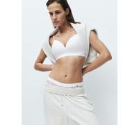 Rosie Lounge Rib & Lace Non Wired Plunge Bra (A-E) White