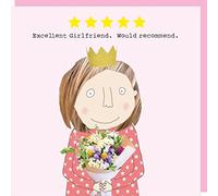 Rosie Made A Thing 5 Star Girlfriend Valentine Card, Pink
