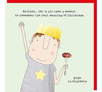 Rosie Made A Thing Brother Pigs in Blankets Christmas Card, Green
