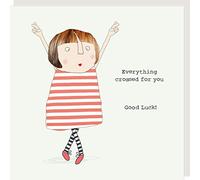 Rosie Made A Thing Everything Crossed Good Luck Greeting Card with Pebble Grey Envelope