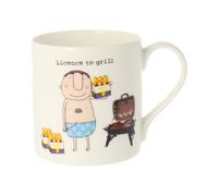 Rosie Made A Thing Licence To Grill, BBQ & Beer Bone China Mug Gift Father's Day