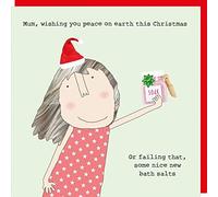 Rosie Made A Thing Mum Bath Salts Xmas Christmas Card Humour Greeting Cards XREL19