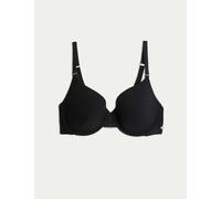 Rosie Rib & Lace Wired Full Cup Lounge Bra A-E Black