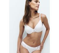 Rosie Rib & Lace Wired Full Cup Lounge Bra A-E White
