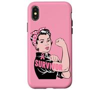 Rosie Riveter Breast Cancer Survivor Pink Ribbon Case for iPhone X/XS