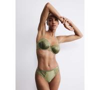 Rosie Silk & Lace High Leg Knickers Olive