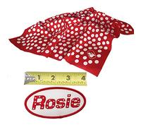 ROSIE THE RIVETER AT WORK - 2 Items, Rosie’s Bandana and Rosie’s Name Patch, Red and White Polkadot, Medium
