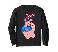 Rosie the Riveter Rockabilly Retro icon ww2 Womens Day Long Sleeve T-Shirt