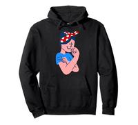 rosie the riveter rockabilly retro icon ww2 womens day Pullover Hoodie