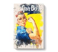Rosie the Riveter We Can Do It War Poster Canvas Print for Living Room Bedroom Home Office Décor, Wall Art Picture Ready to Hang, 30 x 20 Inch (76 x 50 cm)