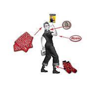 RosieCentral Be Rosie the Riveter Costume Kit - 5 Essential Items - Bandana, Collar Pin, Name Patch, Socks, Mini Poster