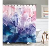 RosieLily Abstract Shower Curtain, Colorful Shower Curtain, Ombre Shower Curtains Set with 12 Hooks, Bathroom Decor Watercolor Pink Blue Purple Ombre, 72"x72"