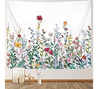 RosieLily Floral Wall Tapestry, Colorful Wildflower Nature Wall Hanging, Botanical Vintage Spring Tapestry for Bedroom & Living Room, 59" x 79" Inches