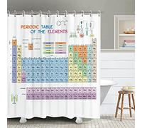 RosieLily Periodic Table Shower Curtain, Educational Science Decor, Waterproof Bathroom Curtain, 72X72 Inches