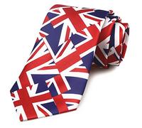 Rosiika Men British Flag Tie Patriotic England Great Britain UK Coronation Neck Tie Satin Gentleman's Necktie