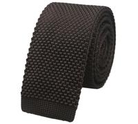 Rosiika Men Classic Coffee Brwon Solid Color Woven Skinny Ties Designer Necktie Knit Neckwear