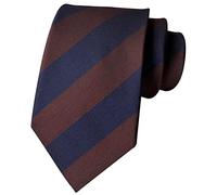 Rosiika Men Slim Modern Business Ties Menswear Elegant Unique Office Stripe Neckties Navy and Chocolate Brown