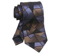 Rosiika Men's Striped Ties Polka Dots Formal Designer Wedding Groomsmen Neckties 3 inch, Brown Black Grey, One size