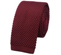 Rosiika Men's Wine Red Eco-friendly Smart Sock Ties Extra Long Solid Knitted Necktie for Groom