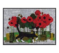 Rosina Wachtmeister doormat grey-red size 50x75 cm