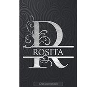 Rosita: Monogram Silver Letter R The Rosita Name - Rosita Name Custom Gift Planner Calendar Notebook Journal