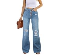 Roskiky Flare Pants Casual Outfits for Women Womens Western Clothing High Waisted Trousers Women Womens Distressed Jeans Lapis Air Size Medium