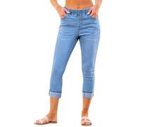 Roskiky High Waisted Jeans Ladies Capri Pants Capri Pants Trendy Stretch Denim Medium Indigo XXL