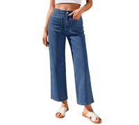 Roskiky Women's Jeans Fall Work Clothes for Women Darkness Blue L