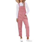 Roskiky Womens Jumpsuit Plus Size Overalls For Women Baggy Overalls For Women Loose Fit Dusty Rose XL