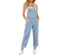 Roskiky Women's Seaside Blue Overalls, Vintage Style, Plus Size, XX-Large