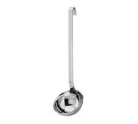 Rösle Steel Handle Ladle with Pouring Rim, Stainless Steel, Silver, 5.4-Ounce (Hooked)