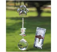 Rosleanny Paw Print Ornament Hanging Decor Room Decoration Sun Catcher Crystals Prisms Rainbow Maker Window Suncatcher Garden Decor Gift Boxed Perfect for Gifting Great Memorial Gift