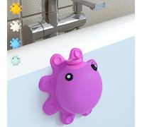 Roslim ZCXZY Silicone Bathtub Drain Cover, Pink, Deep Pink, 4 Inches Wide, 2.7 Inches Depth, Octopus Shape, Suction Cup, Overflow Drain Stopper, Deeper Bath, Bath Accessories