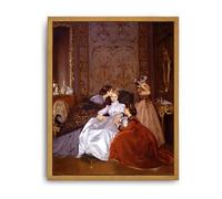 Roslynity Framed Canvas Wall Art Vintage Print Paintings The Reluctant Bride Love Story Victorian French Retro Aesthetic Artwork for Home Living Room Bathroom Bedroom Wall Decor (8"x10")