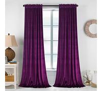 Roslynwood, Curtain Rod Pocket Super Soft Velvet 90 Inch Curtains for Living Dining Room Bedroom 52x90 Inch 2 Panels