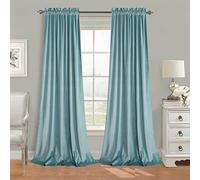Roslynwood Eggshell Blue Curtains Velvet - Room Darkening Thermal Insulated Bedroom Curtains Soft Heavy Thick Drapes Rod Pocket for Living Room/Boy's Room W52 x L90, 2 Panels