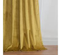 Roslynwood Gold Brown Velvet Curtains for Bedroom, Black Room Darkening Thermal Insulated Window Curtain Drapes for Living Room/Office/Apartment/Bathroom, W52 x L108, 2 Panels/Rod Pocket