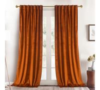 Roslynwood Russet Orange Polyester Curtains 96 inches - Super Soft Home Decor Room Darkening Curtains Thermal Insulated Polyester Drapes for Bedroom/Living Room, W52 x L96 inch, 2 Panels