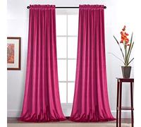 Roslynwood Velvet Curtains 84 inches Long - Home Decor Berry Curtains Drapes for Living Room, Blackout Thermal Insulated Window Treatment for Dining Room Holiday Backdrop, W52 x L84, 2 Panels
