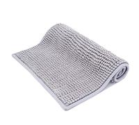 ROSMARUS 43 × 61 cm Bobble Chenille Quick Dry Bath Mat, Non-slip Bathroom Mats Machine-washable, Shower Water Absorbent Thick Bath Rug for Bathroom, Tub,Light Grey