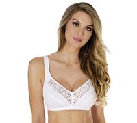 Rosme Women's Wireless Soft Bra with Padded Straps, Collection Clean Cotton, Ivory, Size 34FF