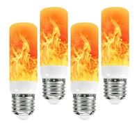 Rosnek LED Flame Light Bulb, Flame Effect Lamp 5W E27 Fire Flickering Light Bulb with 3 Lighting Modes, for Indoor Outdoor Party Dancing Garden Decorative Lighting (Pack of 4)