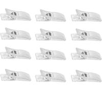 Rosojodg 12 Clips for No Drill Blinds, Clear Plastic Clips for Temporary Blinds, Transparent Clips for Cordless Black Out Blinds Pleated Shades Window Treatments