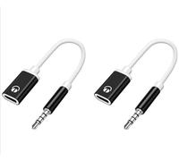 Rosojodg 2 Pcs Black Headphone Jack Adapter,3.5mm Male to TypeC Female Audio Cable Cord,USB C to Aux Audio,Usb To Aux Adapter,Compatible with MP3 Players,Headphone Adapters,Laptops, Smartphone