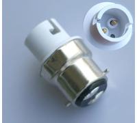 Rosojodg 2Pcs Silver B22 to B15 / BA15D / B15D Halogen or LED Bulb Adapter Lamp Socket Light Bulbs