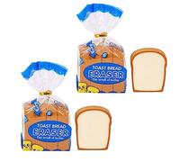 Rosojodg 2PCS Toast Bread Eraser, Rectangular, White, Plastic, Rubber, Cartoon Theme, ERASER, Pencil Eraser, Sketching Tools, Drafting, Cute, Kid Painters Artists