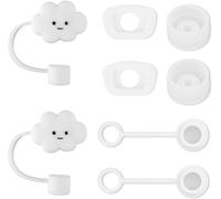 Rosojodg 2Pcs White Cloud Straw Cover Cap - Silicone Spill Stopper for Stanley Cup 1.0 - Fits 40oz/30 oz - Stanley Cup Accessories and Straw Cover, Preserving Lids